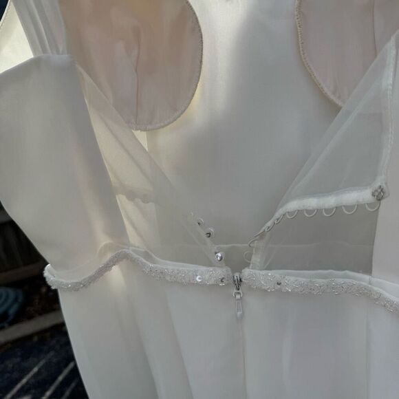 NWT Azazie Violette Diamond White Maxi Wedding Dress - Picture 7 of 8